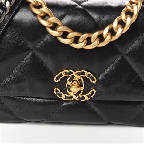 chanel flap 19 black|CHANEL Lambskin Quilted Medium Chanel 19 Flap Black.